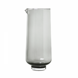 Elegant tall glass pitcher with a sleek design, perfect for serving drinks.