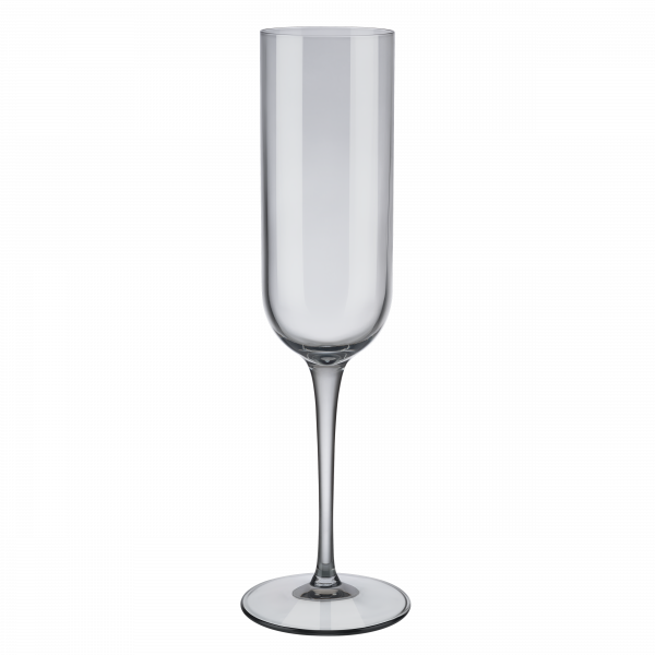 Elegant tall champagne flute on a black background, perfect for celebrations.
