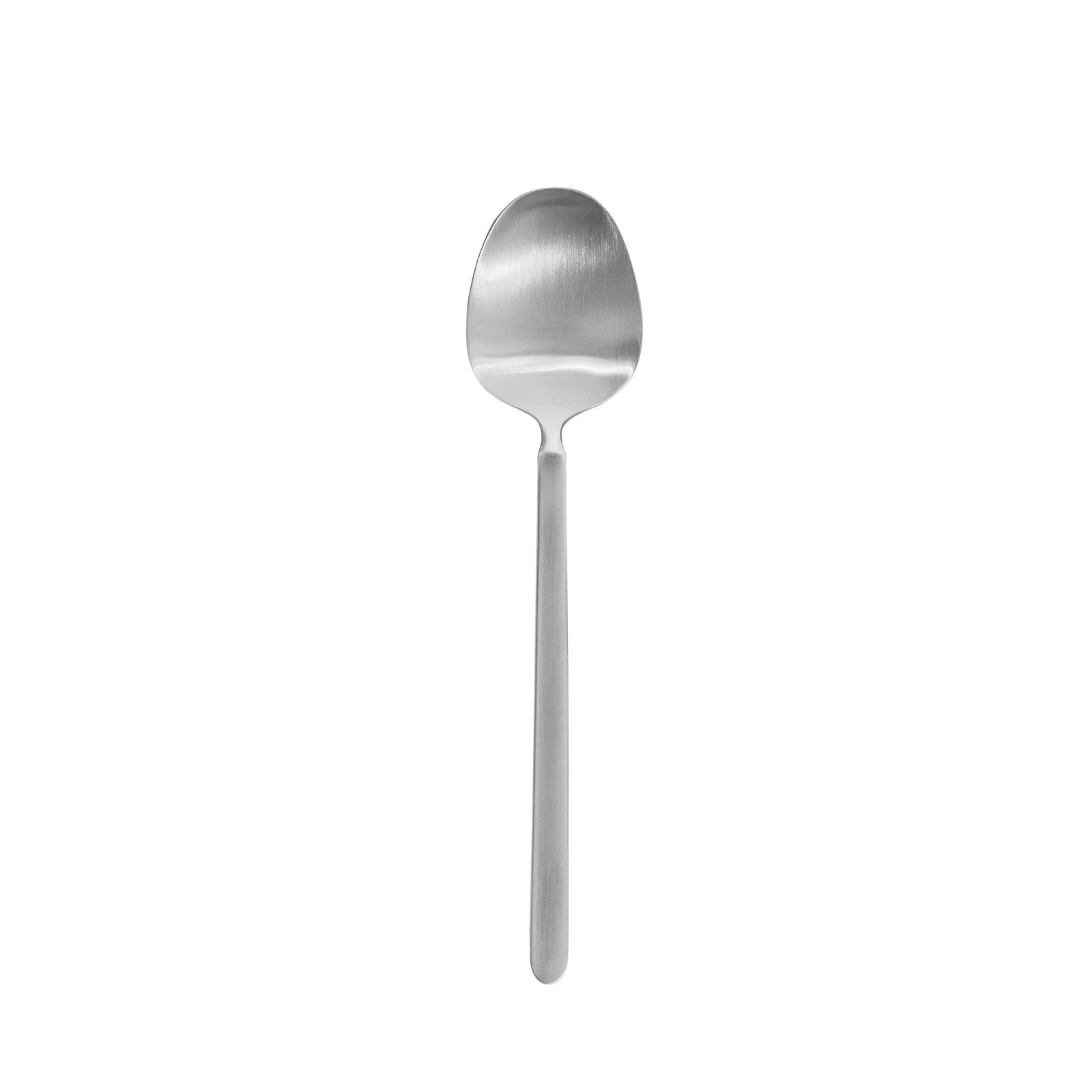 Shiny stainless steel spoon on a black background, ideal for kitchen and dining use.