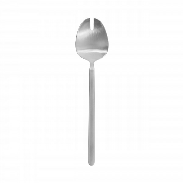 Stainless steel serving fork with a sleek design and a single prong.