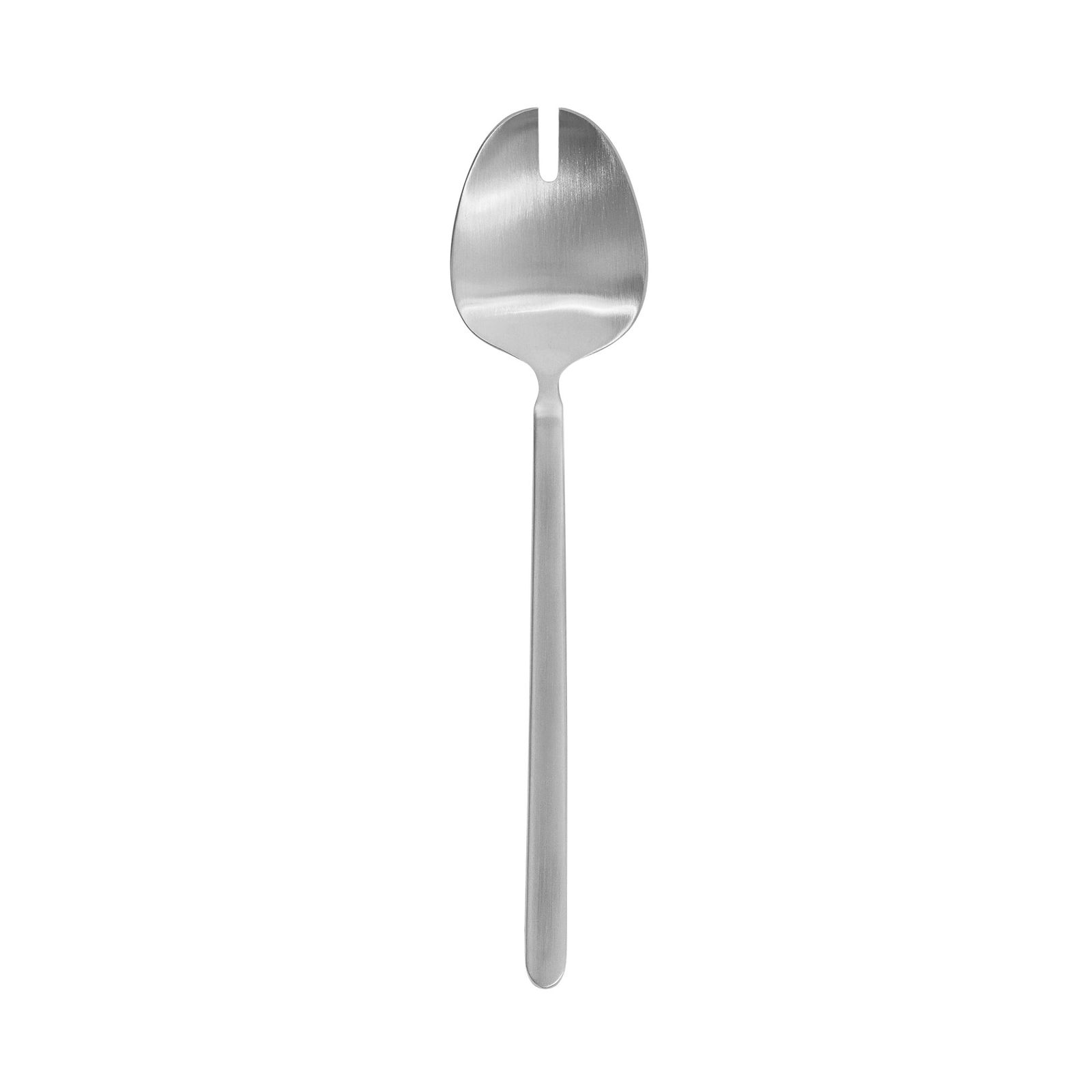 Stainless steel serving fork with a sleek design and a single prong.