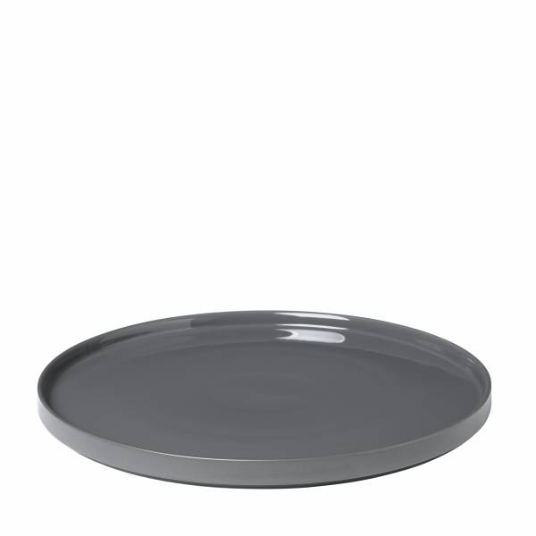 Elegant gray ceramic plate ideal for contemporary dining and serving.