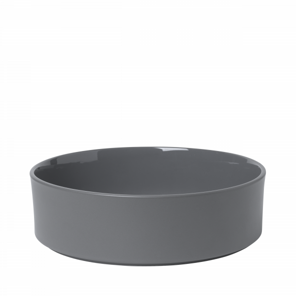 Stylish gray ceramic bowl for modern kitchen decor and serving.