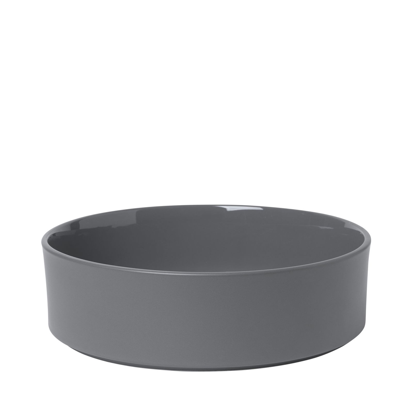 Stylish gray ceramic bowl for modern kitchen decor and serving.