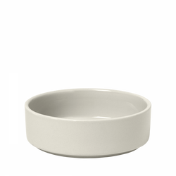 Simple gray ceramic bowl with a smooth finish and round shape.