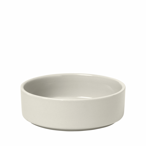 Simple gray ceramic bowl with a smooth finish and round shape.