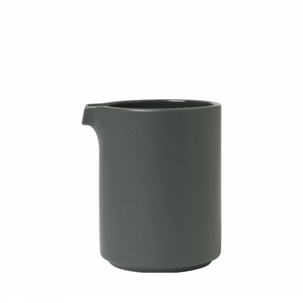 Eleganter dunkelgrauer Keramikkrug mit modernem Design, perfekt für die Wohnungseinrichtung oder für den Kücheneinsatz.