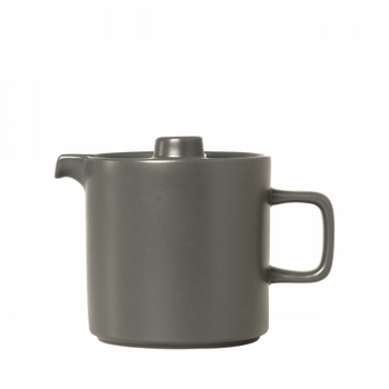 Moderner grauer Keramik-Teekessel mit minimalistischem Design und einem stabilen Griff.