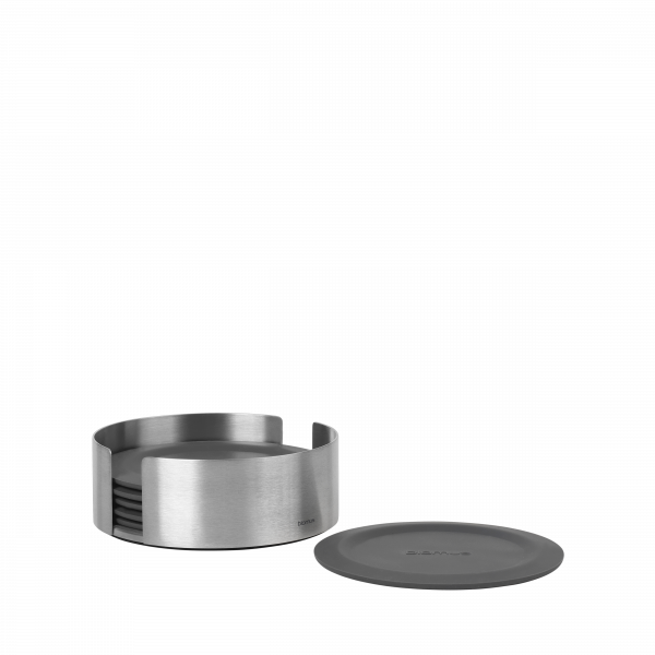 Sleek stainless steel ashtray with a matching lid for stylish outdoor or indoor use.