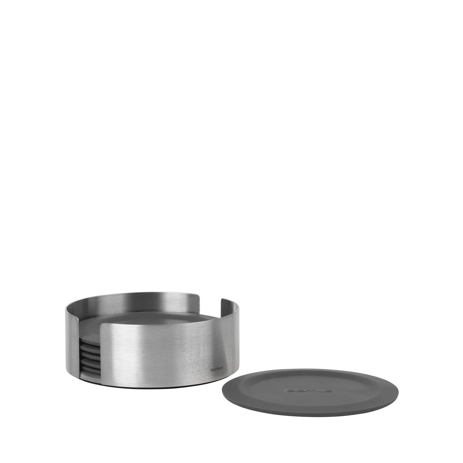Sleek stainless steel ashtray with a matching lid for stylish outdoor or indoor use.
