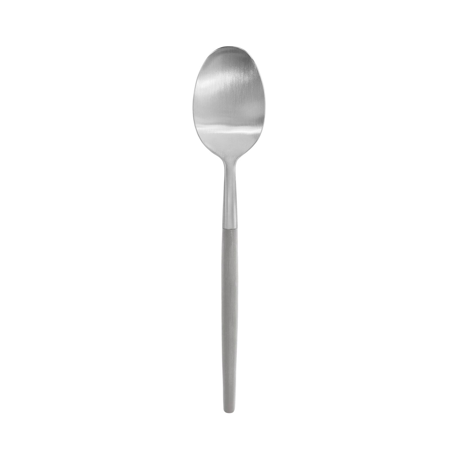 Silver spoon against a black background, highlighting its sleek design and shine.