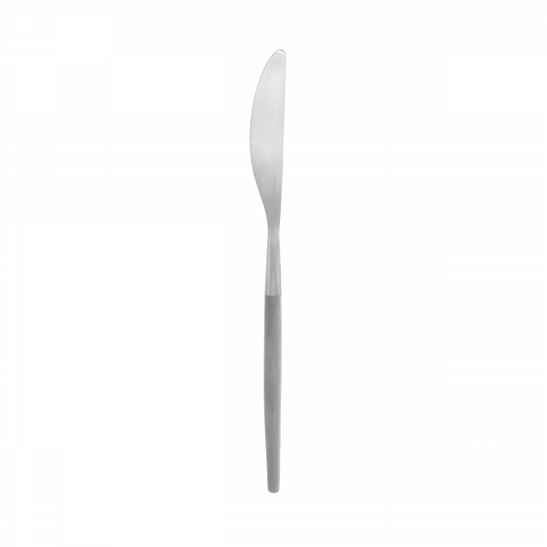 Stainless steel knife with a sleek design and a textured handle for better grip.