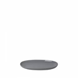 Simple gray oval serving tray for stylish home organization or decor.
