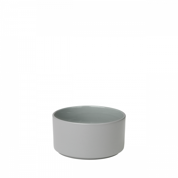 Minimalist gray ceramic bowl with a smooth finish and a shallow design.