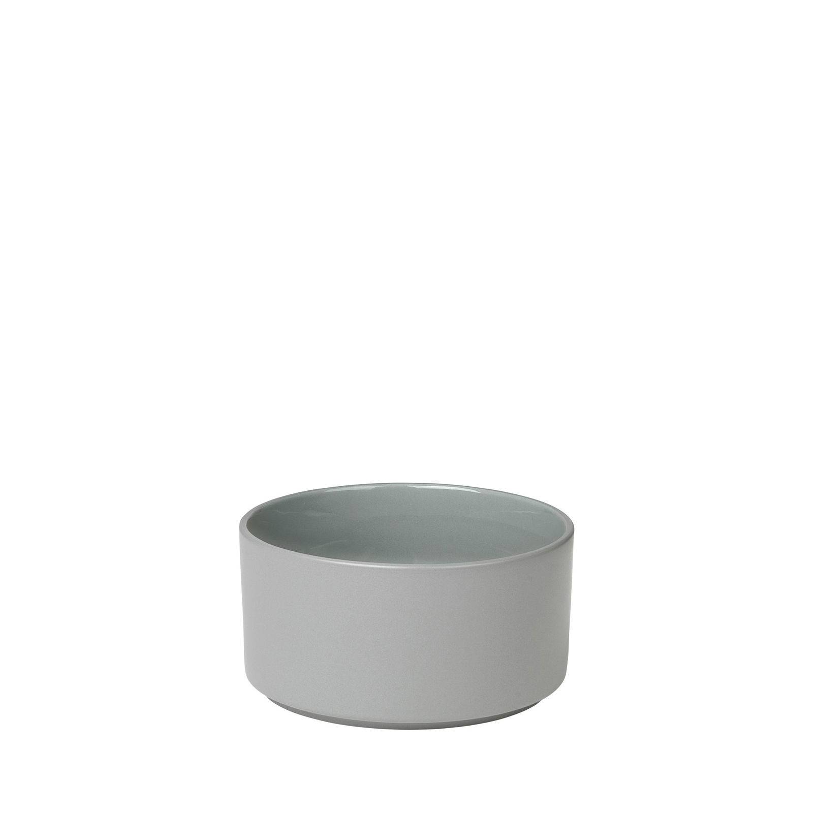 Minimalist gray ceramic bowl with a smooth finish and a shallow design.