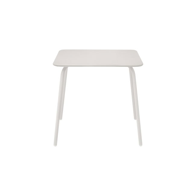 Moderner weißer Tisch mit klaren Linien und minimalistischer Ästhetik.